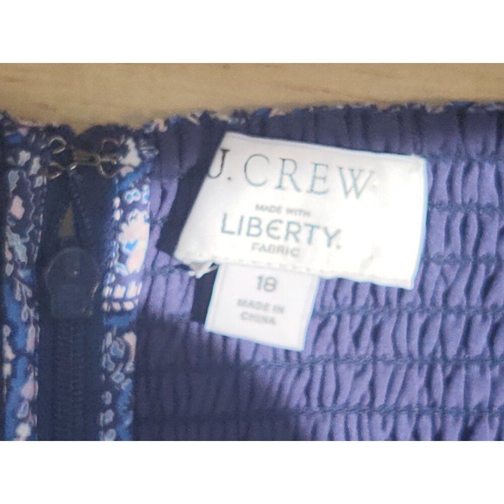 J. Crew Navy Blue Paisley Mini Dress with Pink Detail - Picture 7 of 12